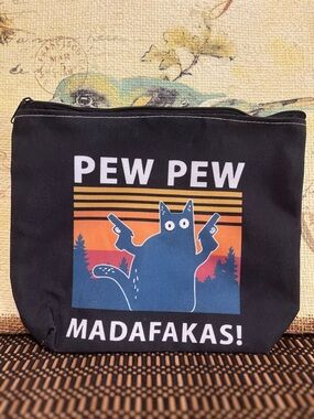 PEW PEW Black Cat Zipper Pouch